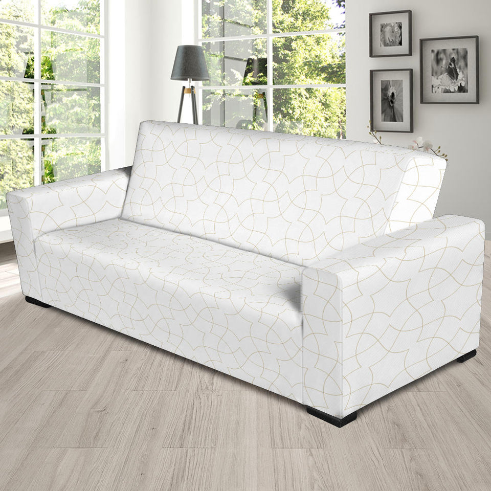 Arabic White Pattern Sofa Slipcover