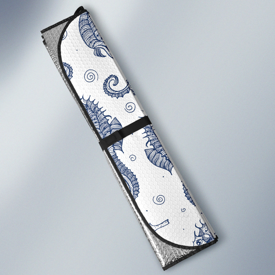 Seahorse Pattern Background Car Sun Shade