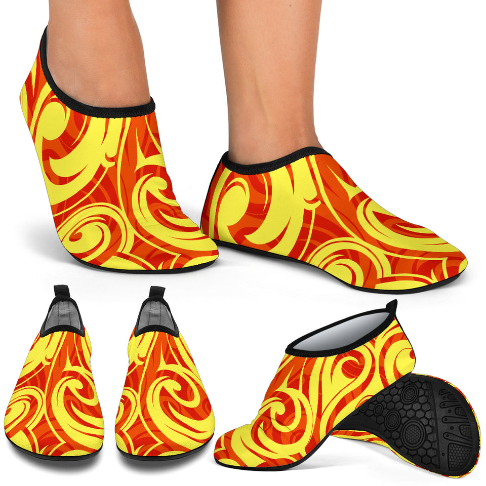 Fire Flame Design Pattern Aqua Shoes