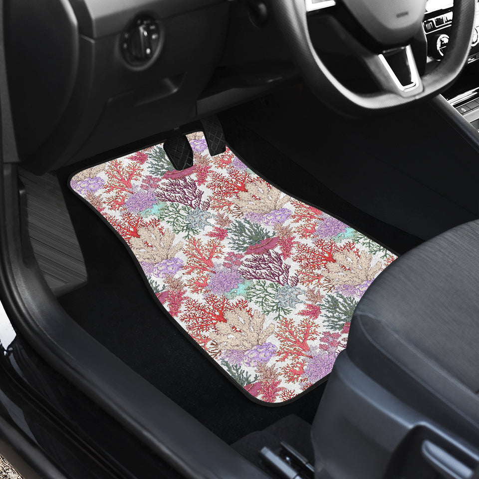 Coral Reef Pattern Print Design 03 Front and Back Car Mats