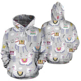 Cute Llama Alpaca Pattern Men Women Pullover Hoodie