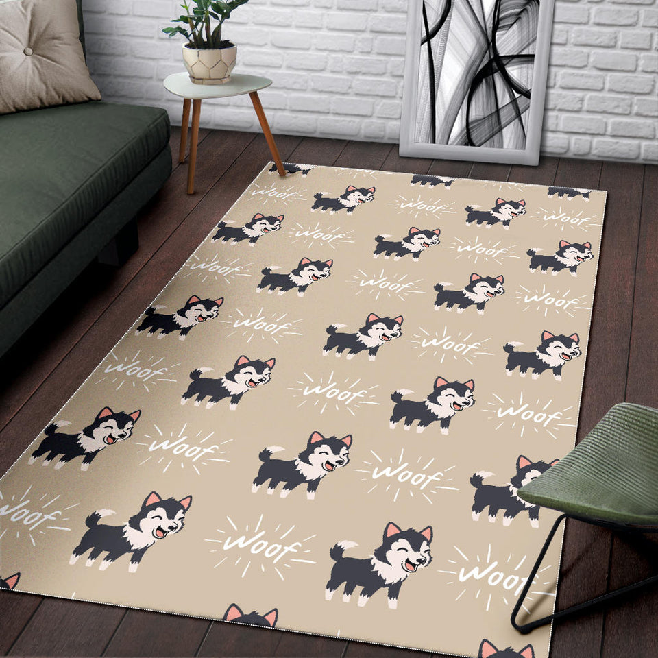 Cute Siberian Husky Area Rug
