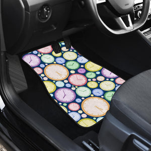 Colorful Clock Background Front Car Mats