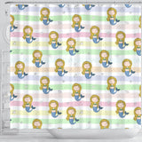 Cute Hand Drawn Mermaid Shower Curtain Fulfilled In US