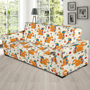 Squirrel Pattern Print Design 04  Sofa Slipcover