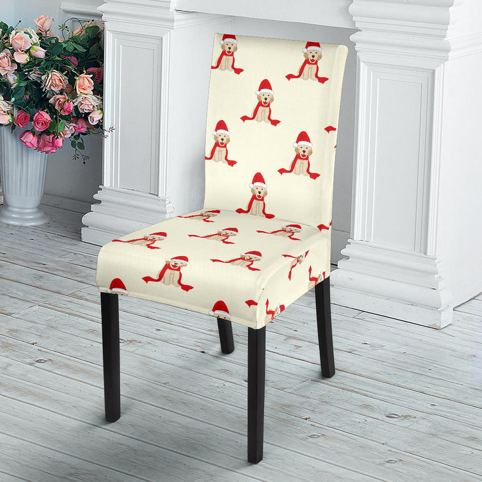 Golden Retriever Pattern Print Design 01 Dining Chair Slipcover