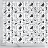 Crows Floral Wreath Rabbit Pattern Shower Curtain Fulfilled In US