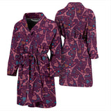 Eiffel Tower Heart Pattern Print Design 04 Men's Bathrobe