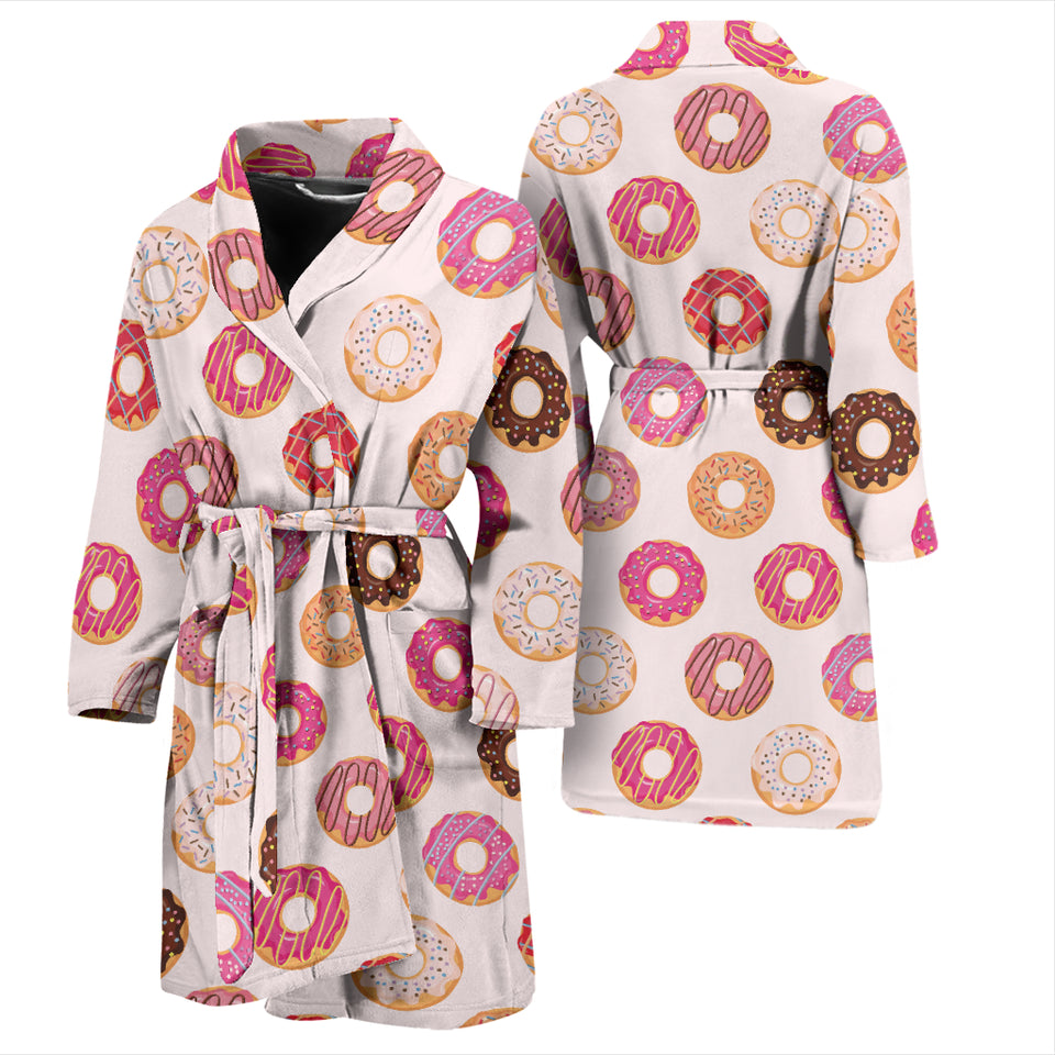 Colorful Donut Pattern Men'S Bathrobe