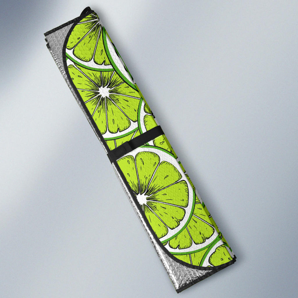 Slices Of Lime Design Pattern Car Sun Shade