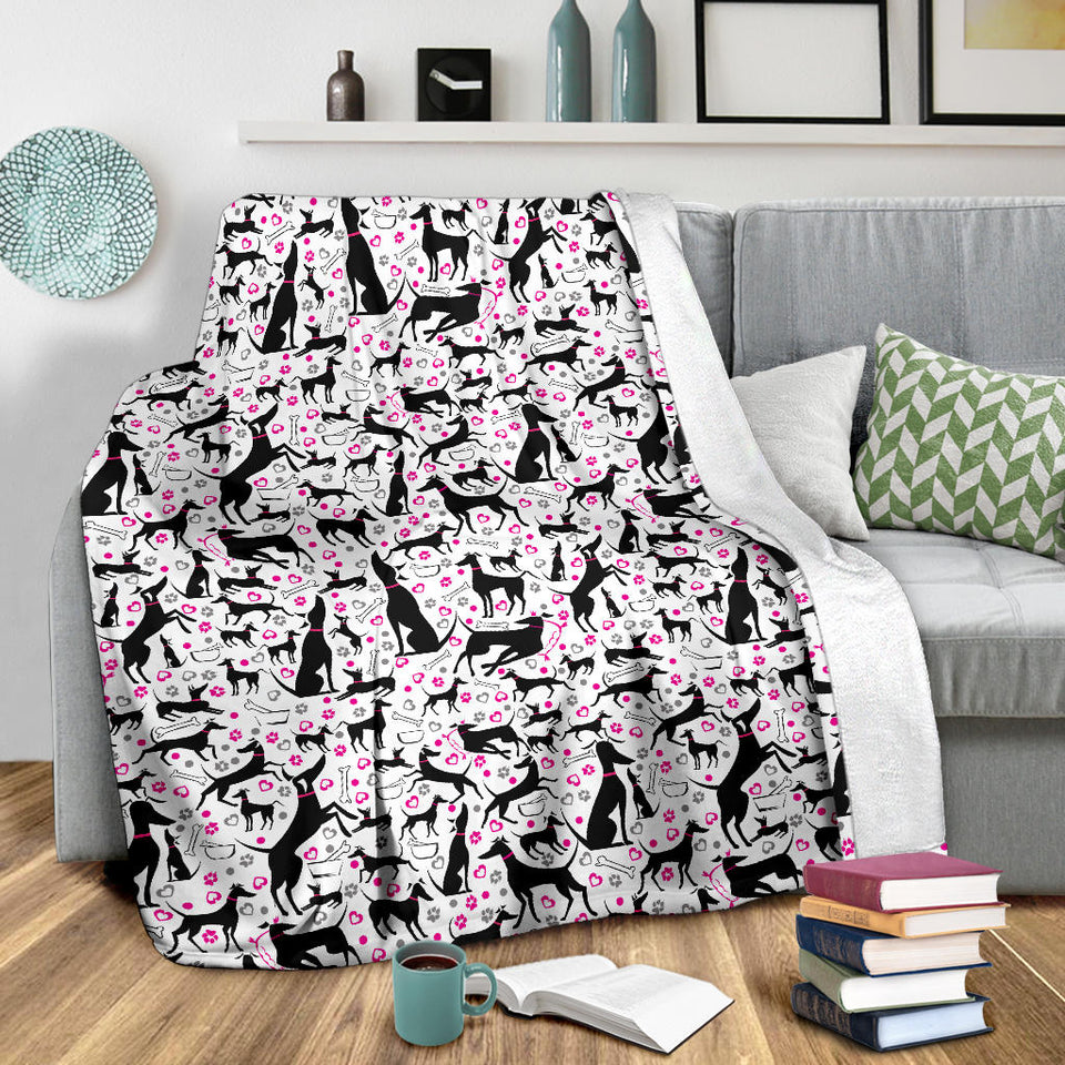 Greyhound Pattern Print Design 02 Premium Blanket
