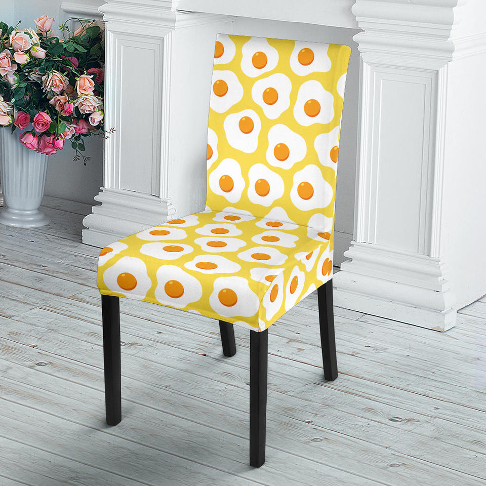 Fried Eggs Pattern Print Design 05 Dining Chair Slipcover