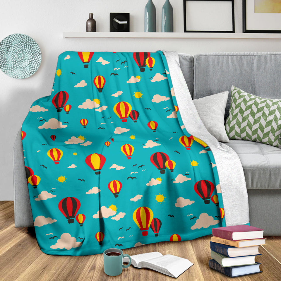 Hot Air Balloon Sky Pattern Premium Blanket