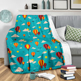 Hot Air Balloon Sky Pattern Premium Blanket