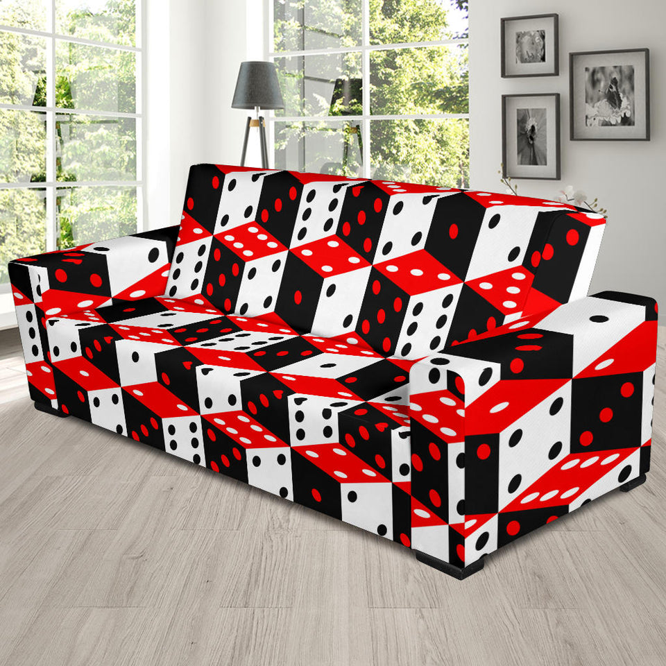 Dice Pattern Print Design 02 Sofa Slipcover