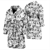 Greyhound Pattern Print Design 01 Men's Bathrobe