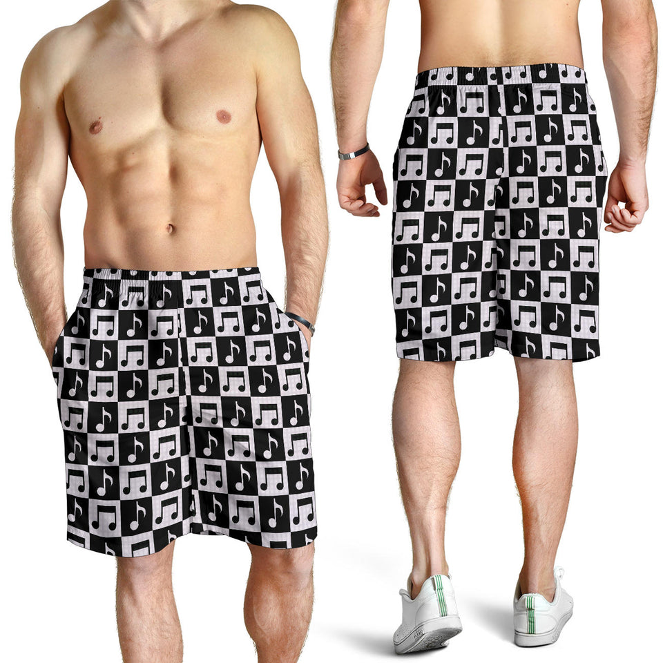 Music Notes Pattern Print Design 01 Men Shorts