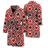 Casino Cards Suits Pattern Print Design 03 Men's Bathrobe