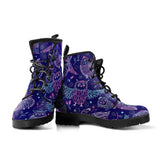 Cute Owls Pattern Boho Style Ornament Leather Boots