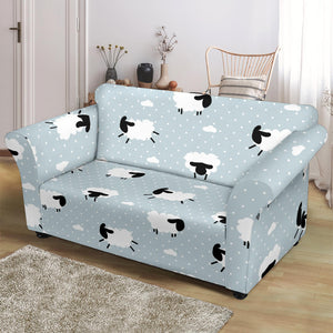 Sheep Polka Dot Cloud Pattern Loveseat Couch Slipcover