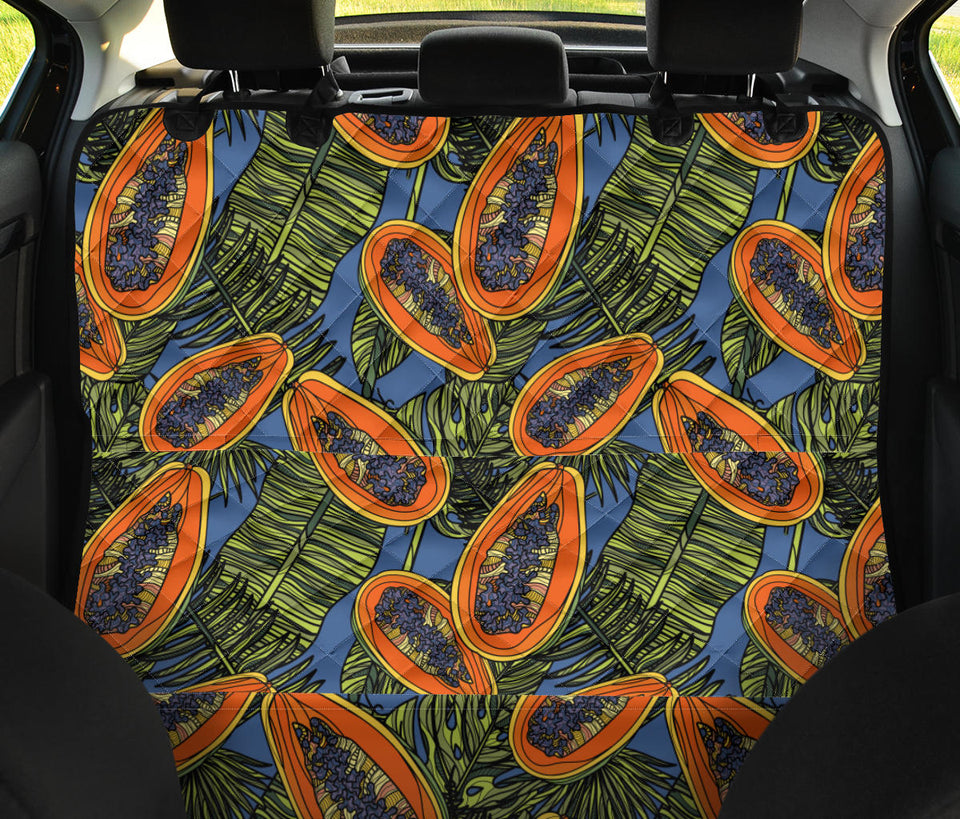 Colorful Papaya Tropical Leaves Dog Car Seat Covers