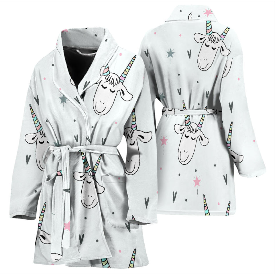 Cute Goat Design Pattern Women'S Bathrobe