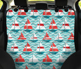 Red White Sailboat Wave Background Dog Car Seat Covers