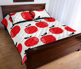 red apples white background Quilt Bed Set