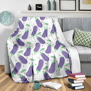 Eggplant Pattern Print Design 05 Premium Blanket