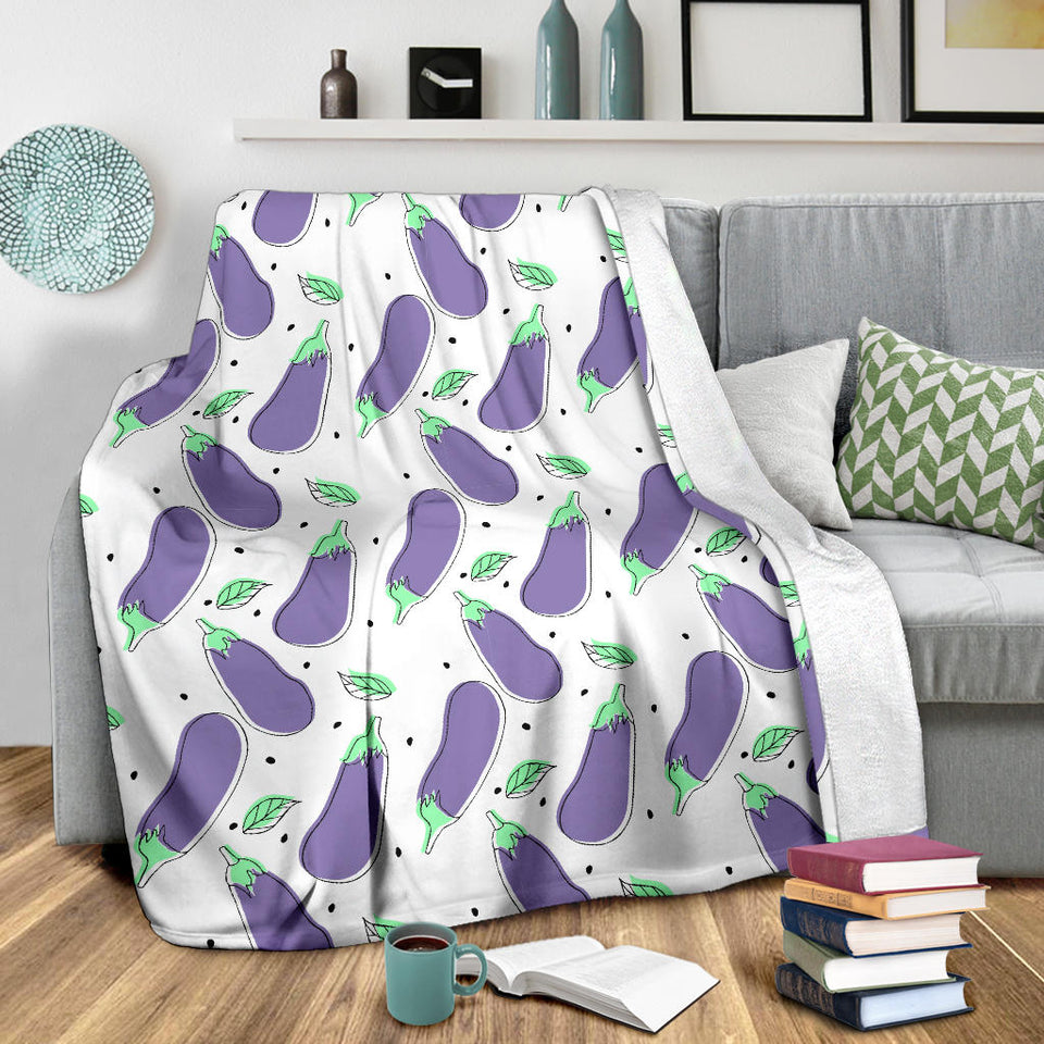Eggplant Pattern Print Design 05 Premium Blanket