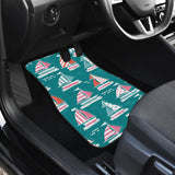 Cute Sailboat Pattern Front And Back Car Mats