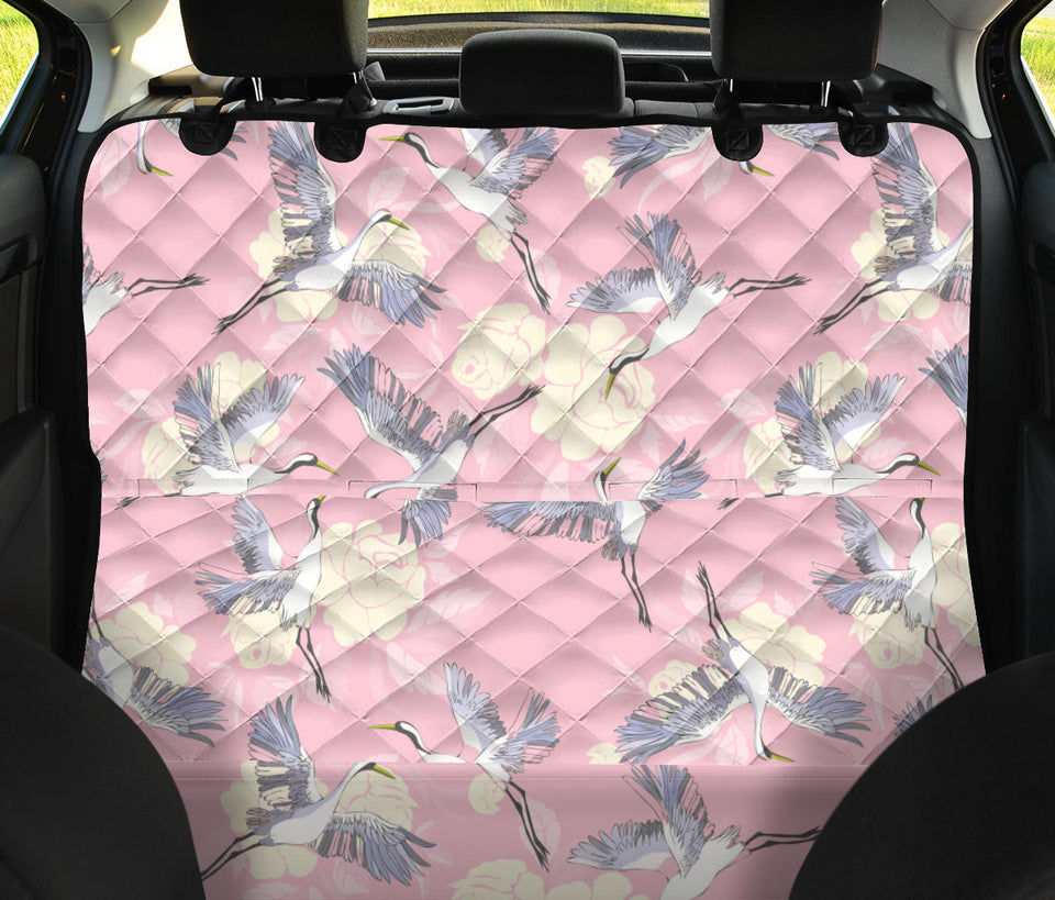 Japanese Crane Rose Pattern Dog Car Seat Covers