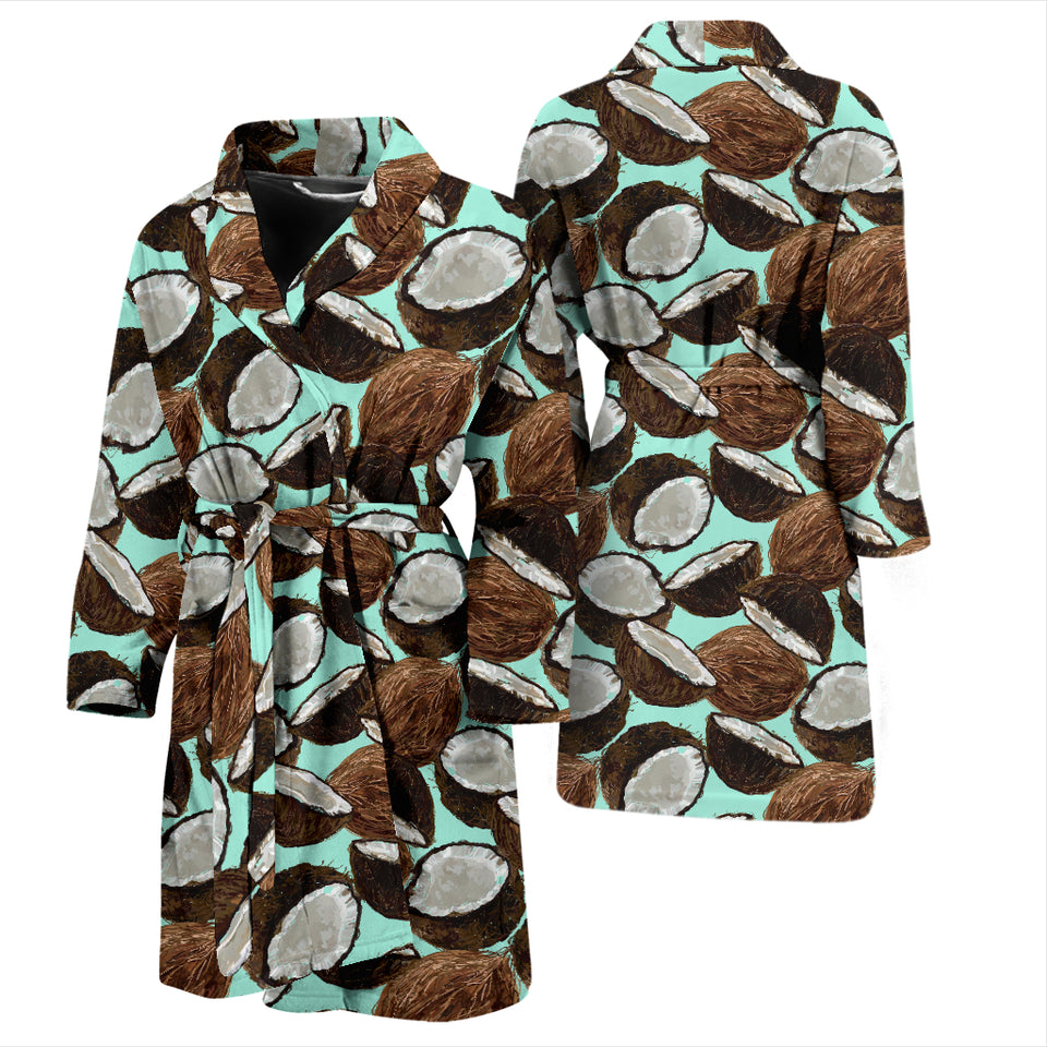 Coconut Pattern Print Design 03 Men's Bathrobe