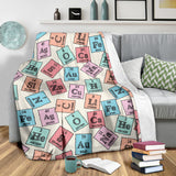 Chemistry Periodic Table Pattern Print Design 02 Premium Blanket