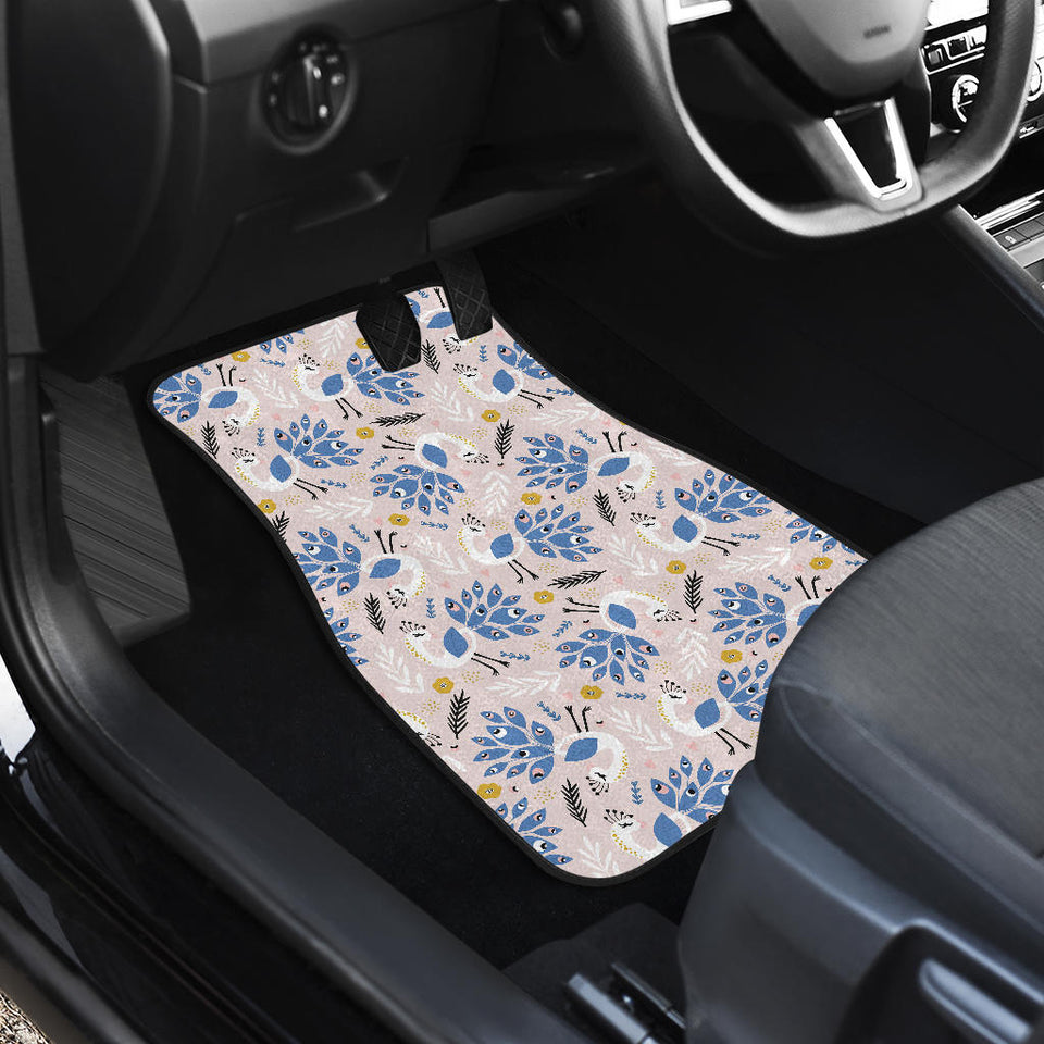 Cute Peacock Pattern Front Car Mats