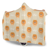 Cute Brown Pomeranian Puppy Hooded Blanket