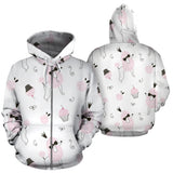 Poodle Dog Rose Cake Pattern Zip Up Hoodie
