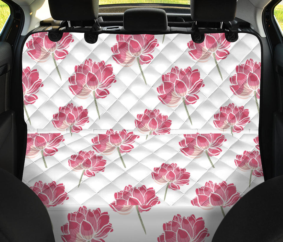 Pink Lotus Waterlily Pattern Dog Car Seat Covers