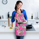 Chameleon Lizard Pattern Pink Background Adjustable Apron
