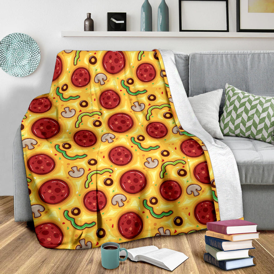 Pizza Texture Pattern Premium Blanket