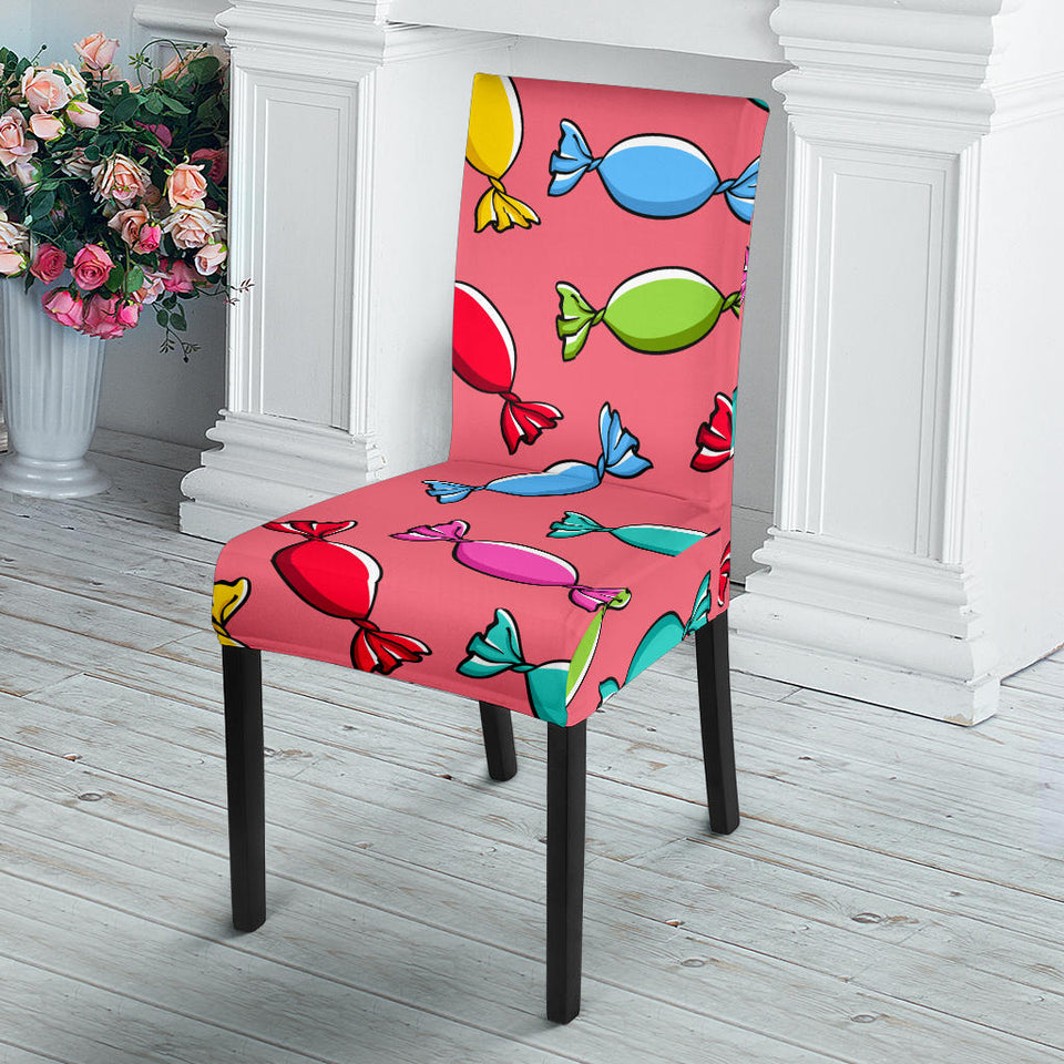 Colorful Wrapped Candy Pattern Dining Chair Slipcover