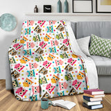 Color Cute Owl Pattern Premium Blanket