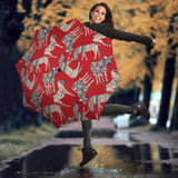 Zebra Abstract Red Background Umbrella