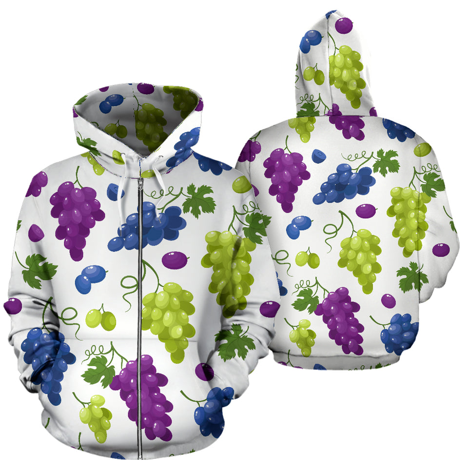 Grape Pattern Zip Up Hoodie