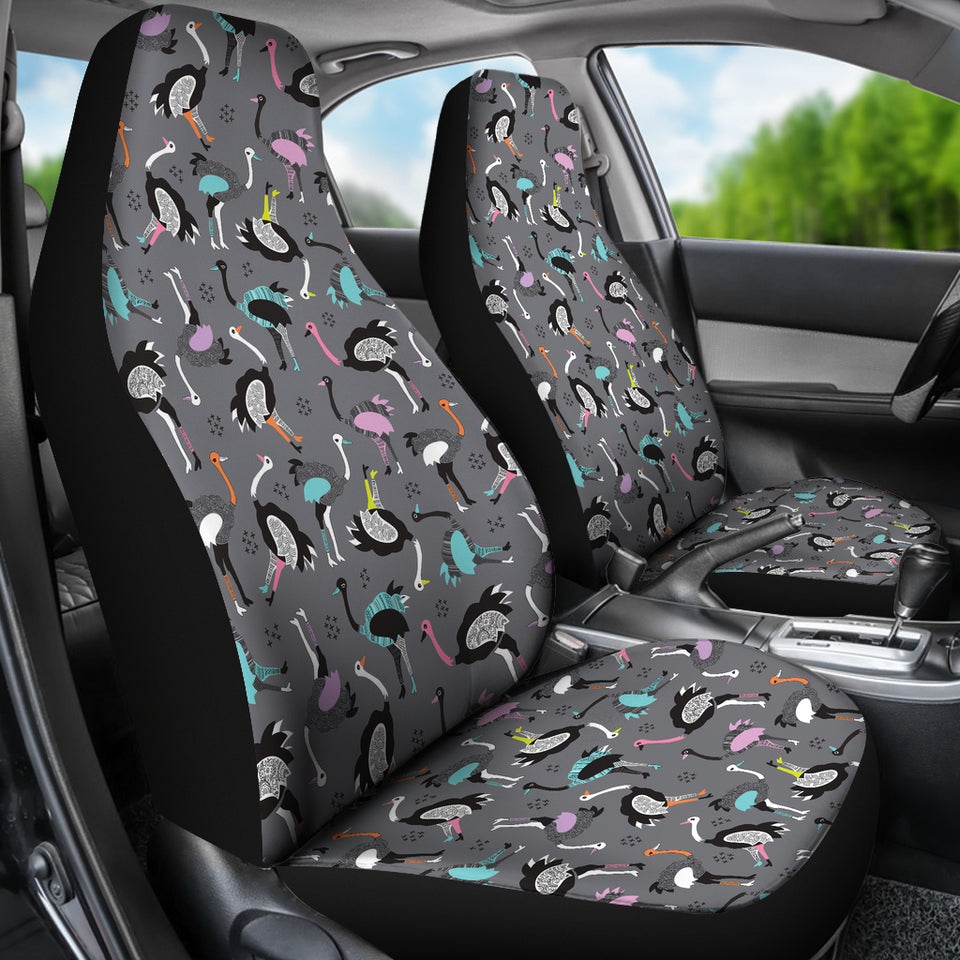 Ostrich Pattern Print Design 01 Universal Fit Car Seat Covers