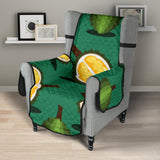 Durian pattern green background Chair Cover Protector