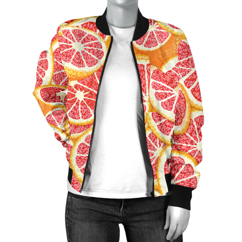 Tropical Grapefruit Pattern Women'S Bomber Jacket