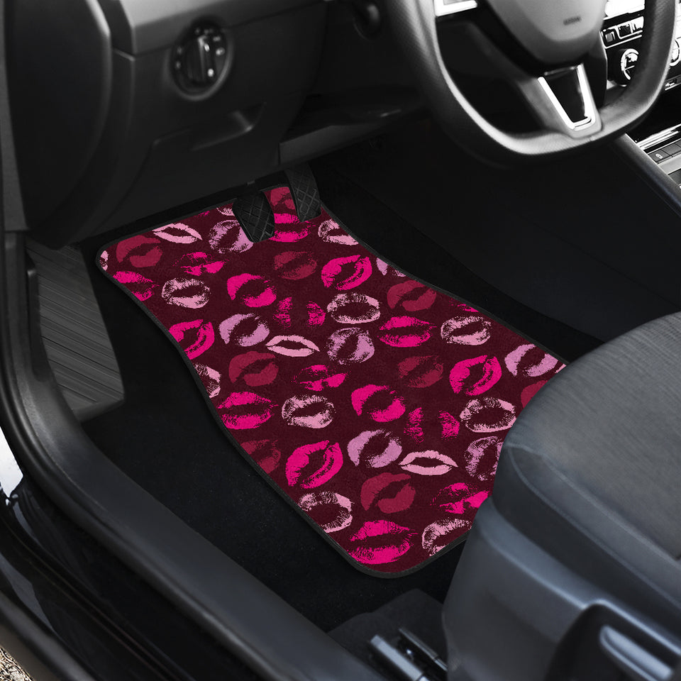 Lips Pattern Print Design 03 Front and Back Car Mats