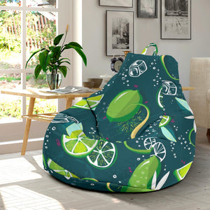 Lime Ice Flower Pattern Bean Bag Cover