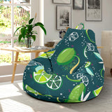 Lime Ice Flower Pattern Bean Bag Cover